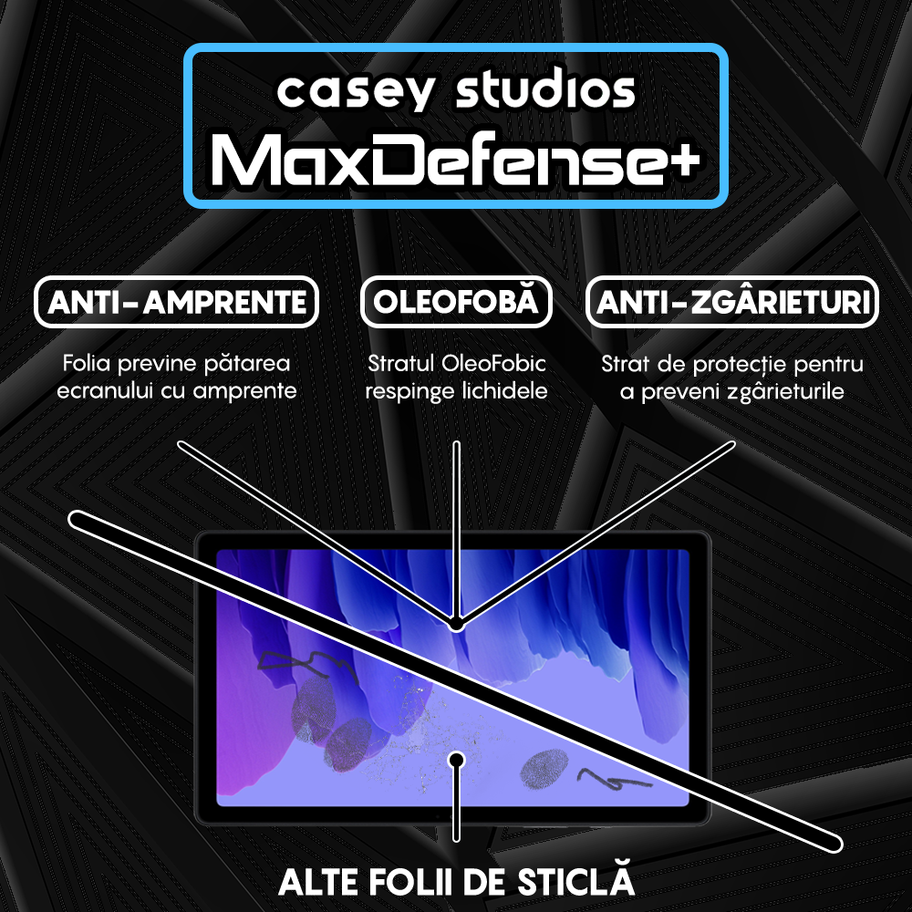 Folie Sticla MaxDefense+ - Samsung Galaxy Tab A7 10.4 2022/2020 T500/T503/T505/T507/T509) - Clear