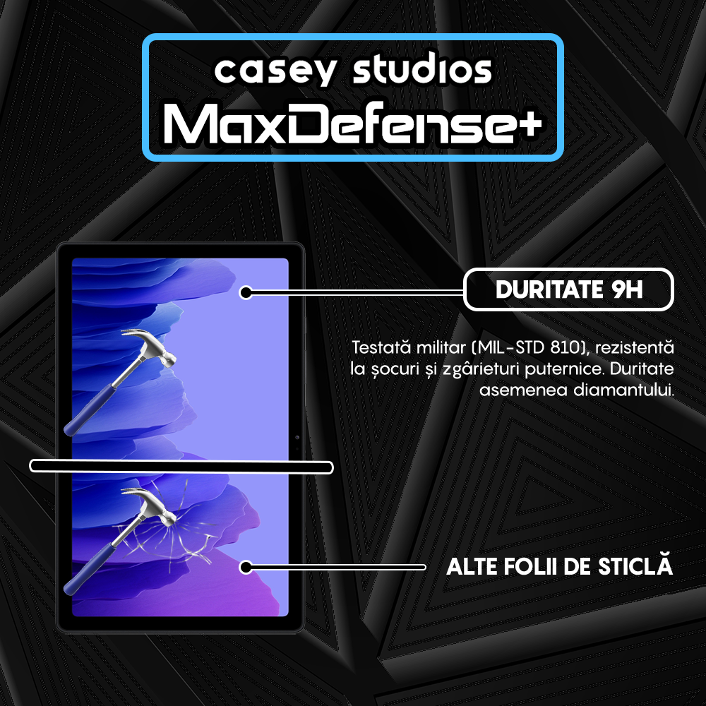 Folie Sticla MaxDefense+ - Samsung Galaxy Tab A7 10.4 2022/2020 T500/T503/T505/T507/T509) - Clear