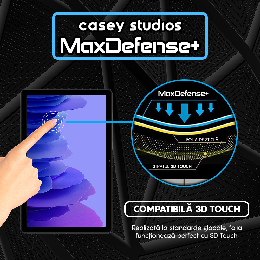 Folie Sticla MaxDefense+ - Samsung Galaxy Tab A7 10.4 2022/2020 T500/T503/T505/T507/T509) - Clear