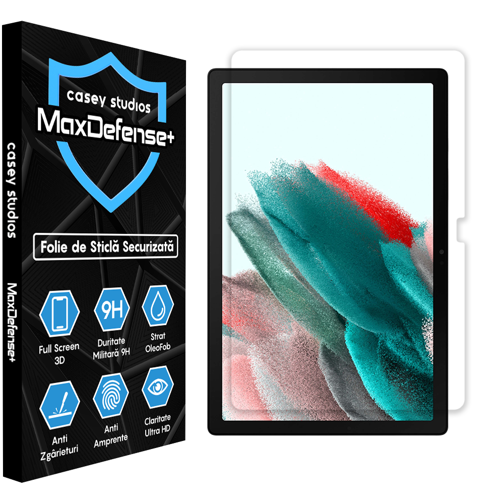 Folie Sticla MaxDefense+ - Samsung Galaxy Tab A8 2021 10.5" (X200/X205) - Clear