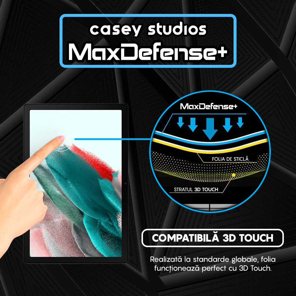 Folie Sticla MaxDefense+ - Samsung Galaxy Tab A8 2021 10.5" (X200/X205) - Clear