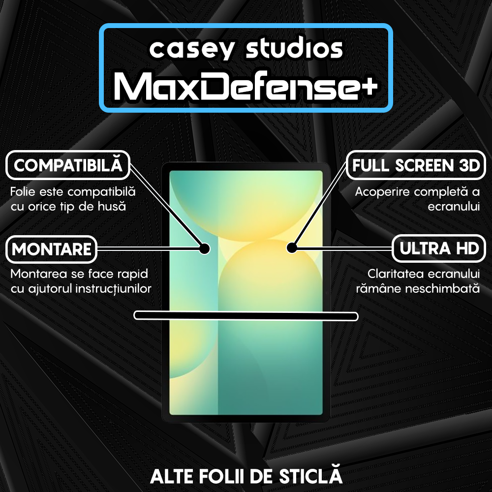 Folie Sticla MaxDefense+ - Samsung Galaxy Tab S10 FE - Clear