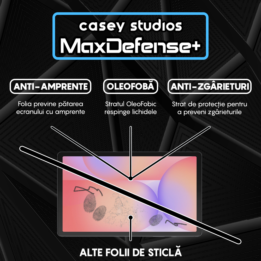 Folie Sticla MaxDefense+ - Samsung Galaxy Tab S10 Lite - Clear