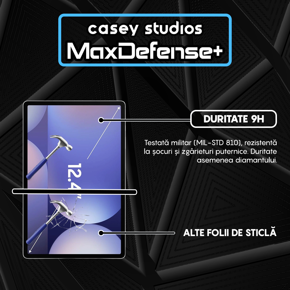 Folie Sticla MaxDefense+ - Samsung Galaxy Tab S10+ - Clear
