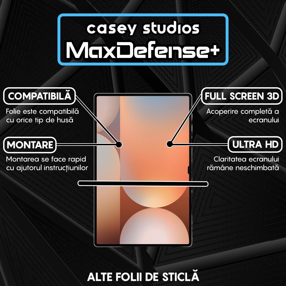 Folie Sticla MaxDefense+ - Samsung Galaxy Tab S10 Ultra - Clear
