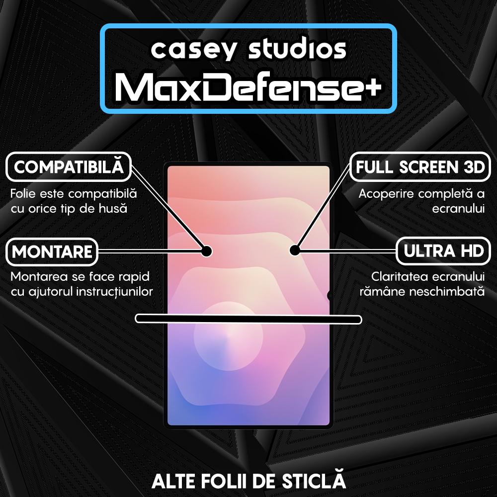 Folie Sticla MaxDefense+ - Samsung Galaxy Tab S11 Ultra - Clear
