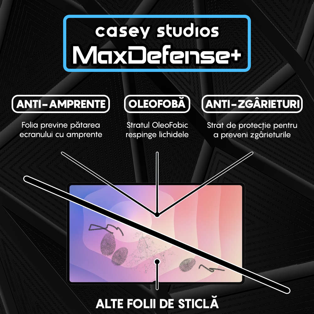 Folie Sticla MaxDefense+ - Samsung Galaxy Tab S11 Ultra - Clear