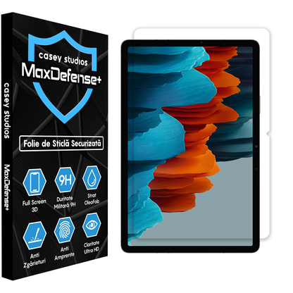 Folie Sticla MaxDefense+ - Samsung Galaxy Tab S9 FE 5G/S9/S8/S7 11" (T870/T875/T876B/X700/X706/X710/X716B) - Clear