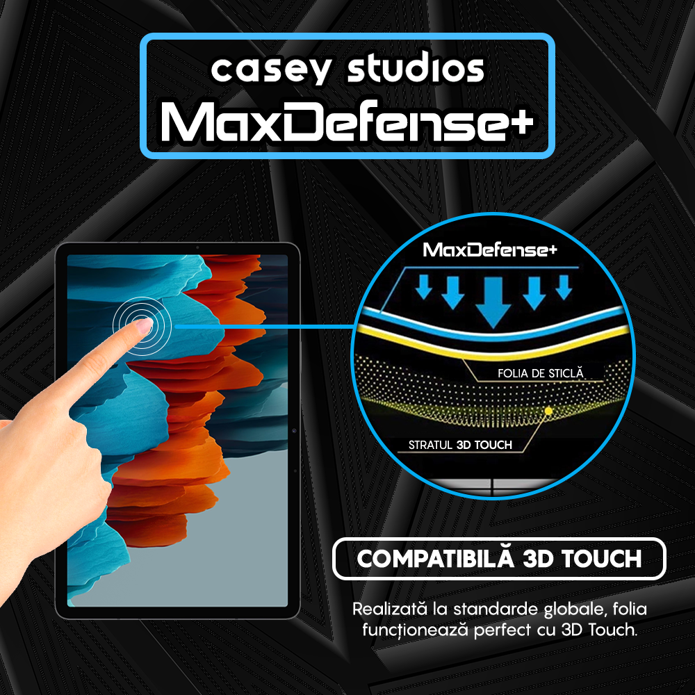 Folie Sticla MaxDefense+ - Samsung Galaxy Tab S7 Lite 11" (T730/T735/T736) - Clear
