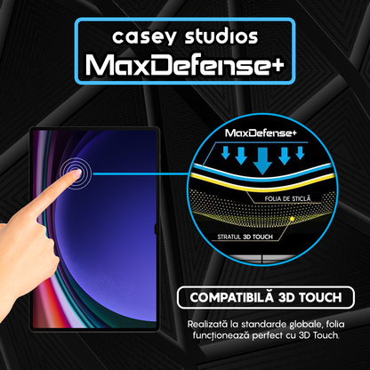 Folie Sticla MaxDefense+ - Samsung Galaxy Tab S9 Ultra/S8 Ultra 5G/S8 Ultra 14.6" (X900/X906/X910/X916B/X918U) - Clear