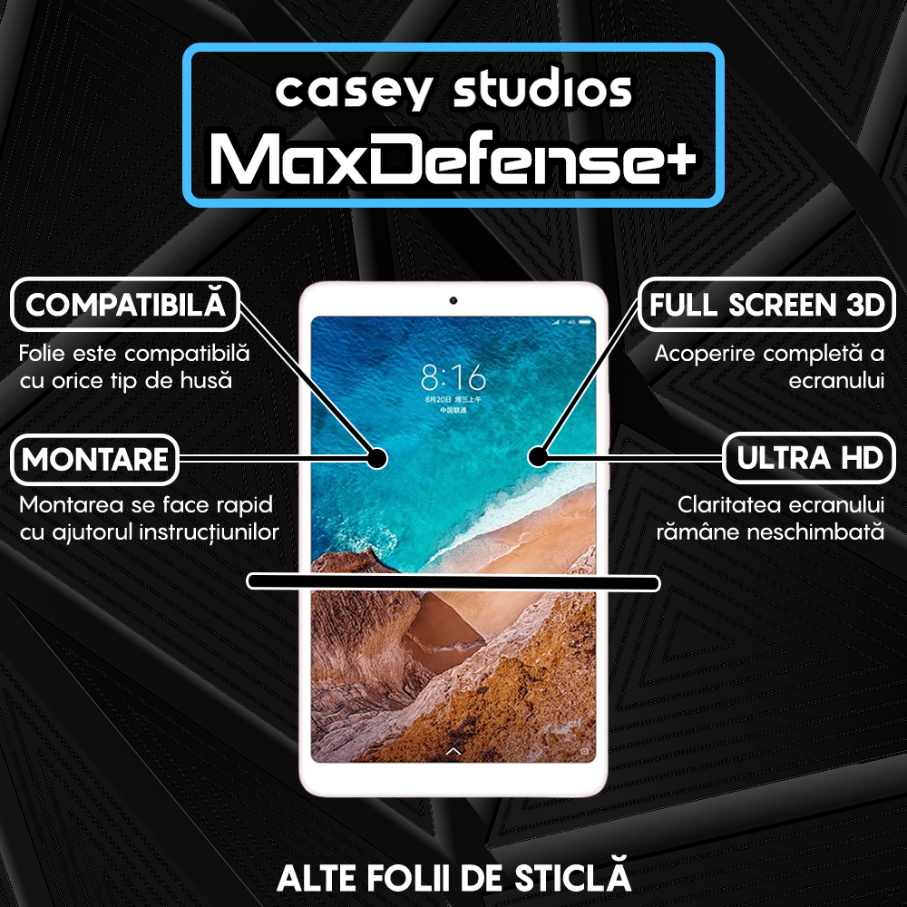 Folie Sticla MaxDefense+ - Xiaomi Mi Pad 4 8" - Clear