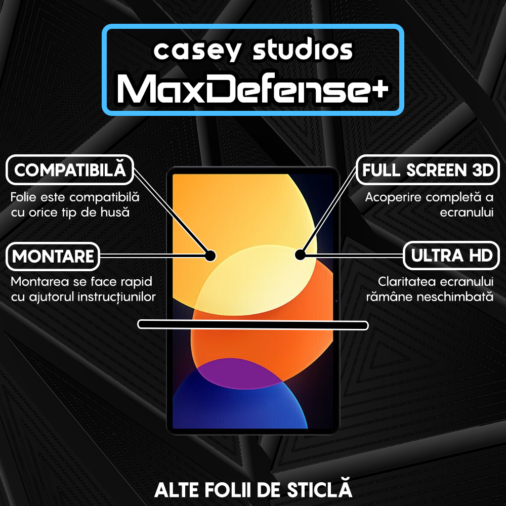Folie Sticla MaxDefense+ - Xiaomi Pad 6 Pro/6 - Clear