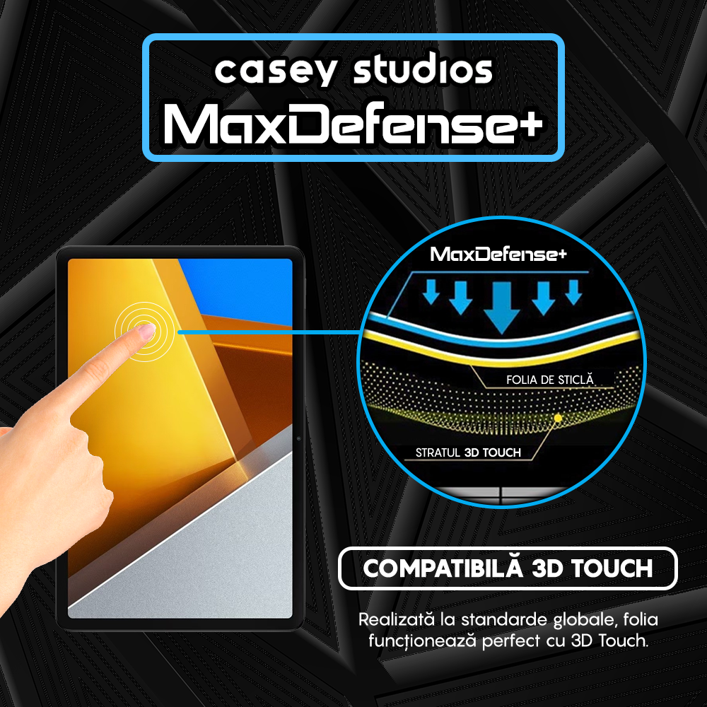 Folie Sticla MaxDefense+ - Xiaomi Poco Pad - Clear
