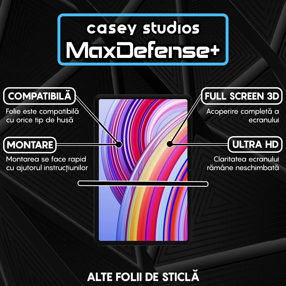 Folie Sticla MaxDefense+ - Xiaomi Redmi Pad Pro 5G/Redmi Pad Pro - Clear
