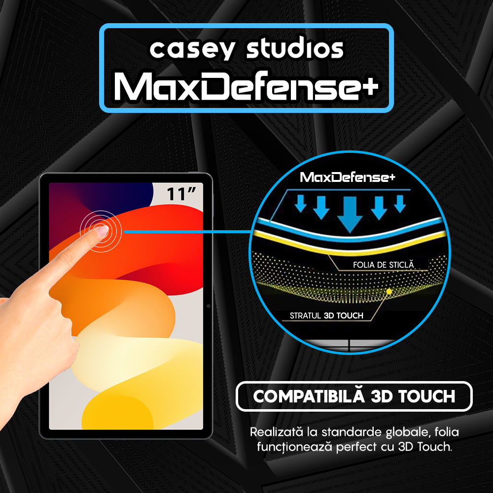 Folie Sticla MaxDefense+ - Xiaomi Redmi Pad SE - Clear