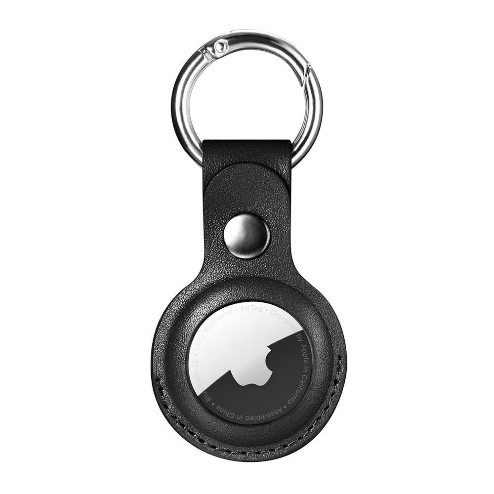 Husa Leather - AirTag - Negru