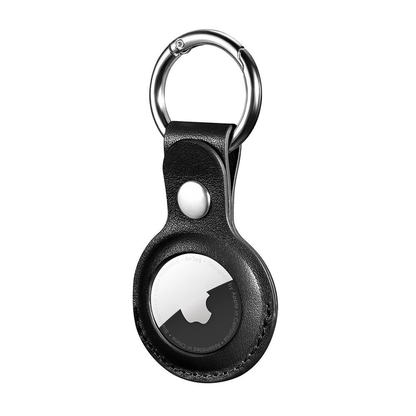 Husa Leather - AirTag - Negru