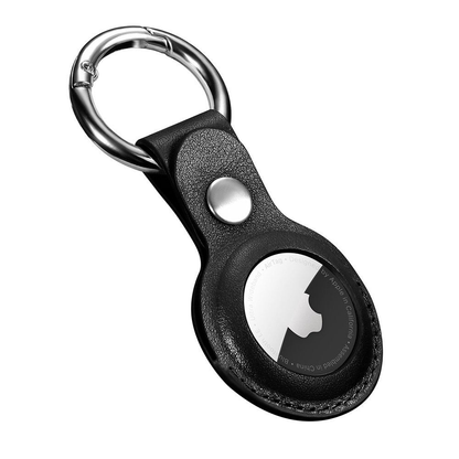 Husa Leather - AirTag - Negru