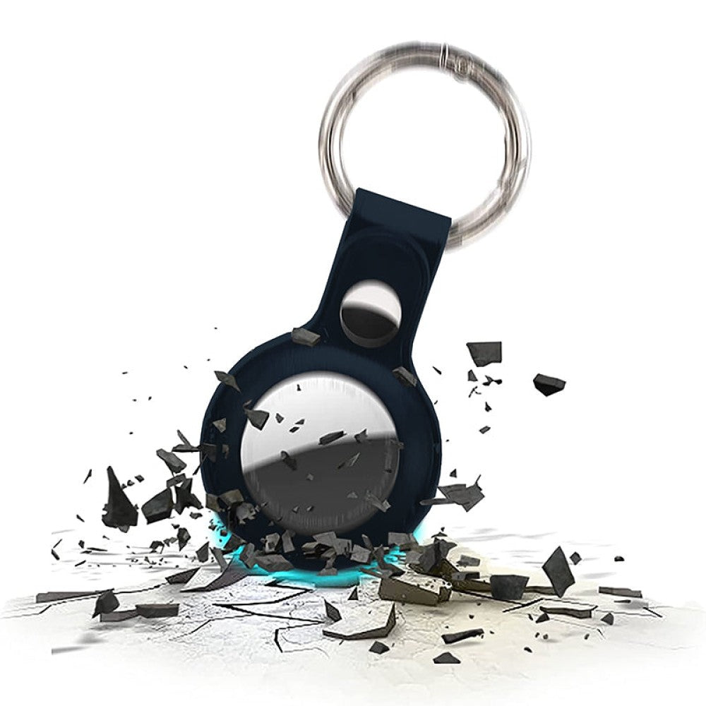 Husa Leather - AirTag - Albastru