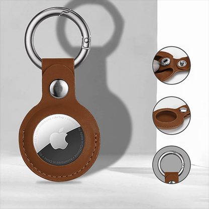 Husa Leather - AirTag - Maro