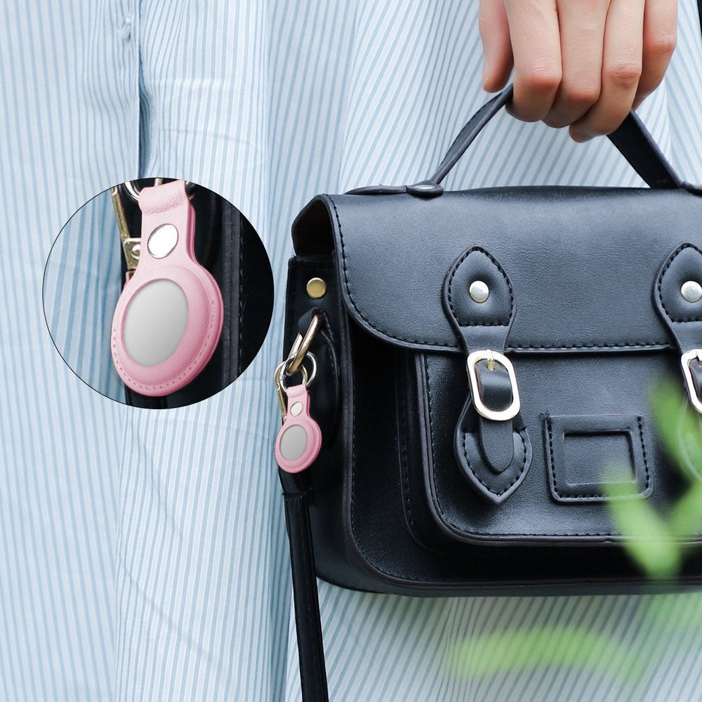 Husa Leather - AirTag - Roz