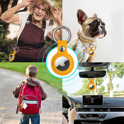 Husa Leather - AirTag - Yellow