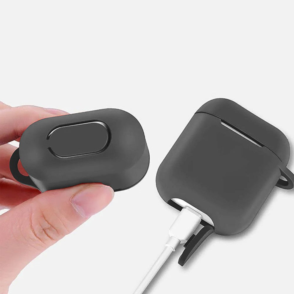 Husa Soft Silicone - AirPods 1/2 - Dark Gray