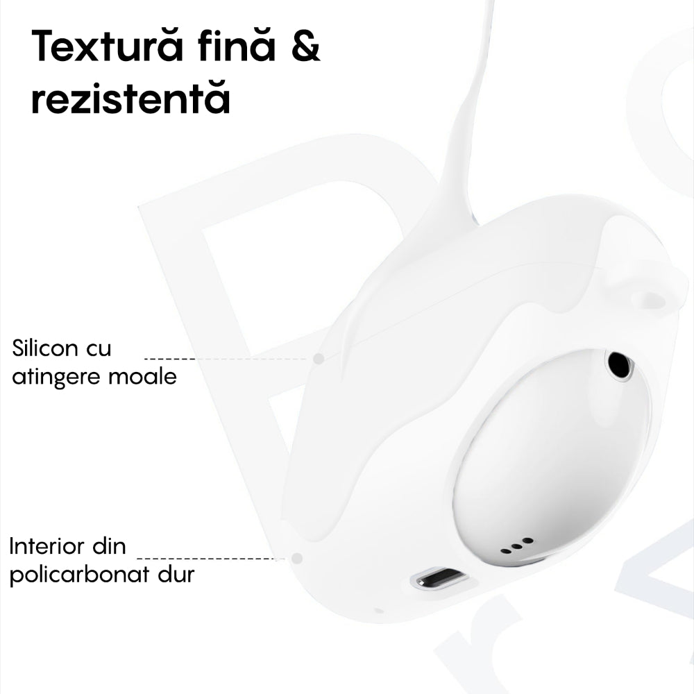 Husa Soft Silicone - AirPods 4 - Alb