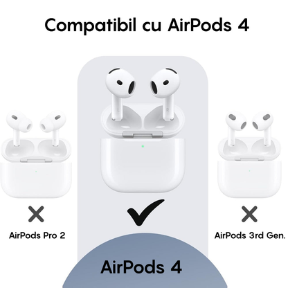 Husa Soft Silicone - AirPods 4 - Alb