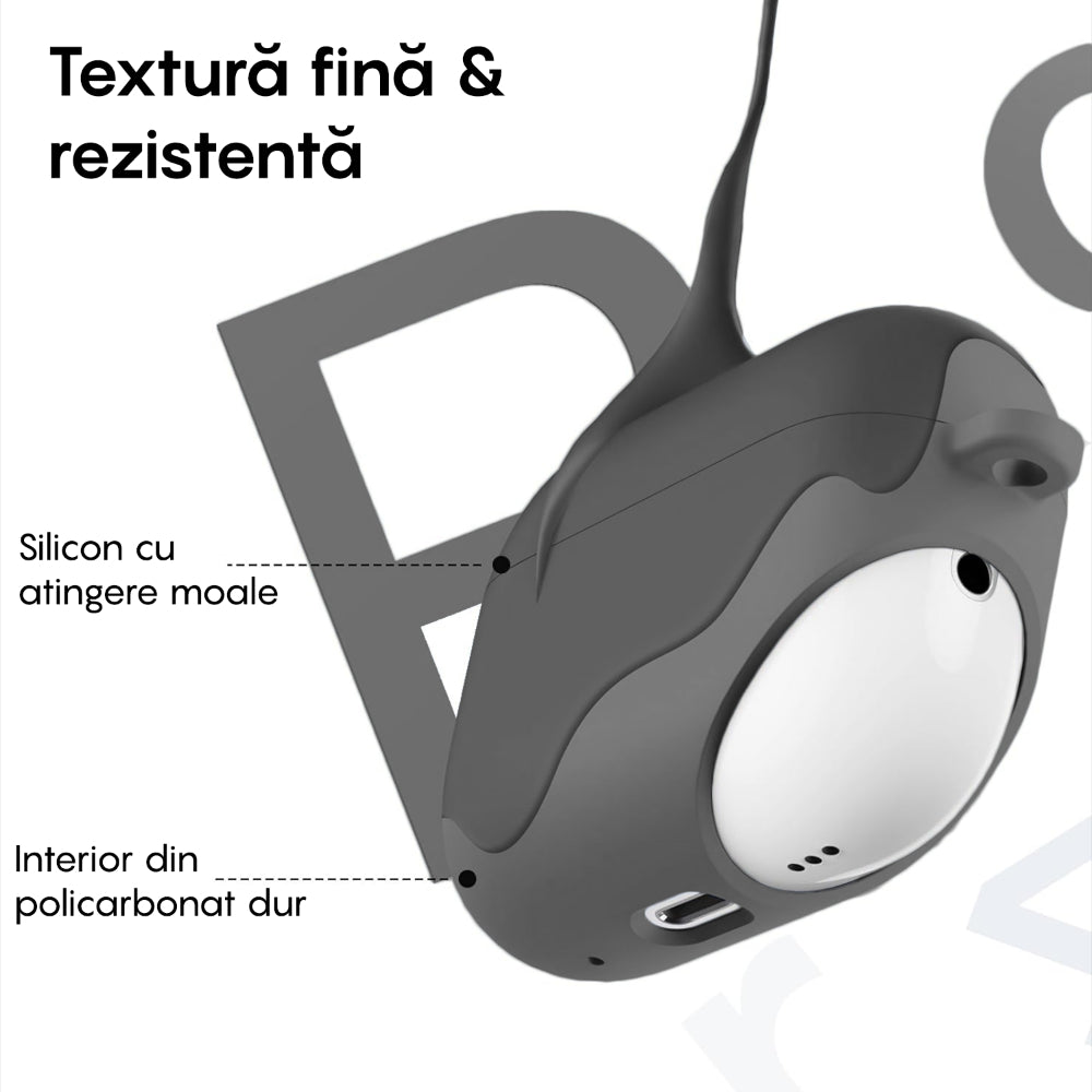 Husa Soft Silicone - AirPods 4 - Dark Grey