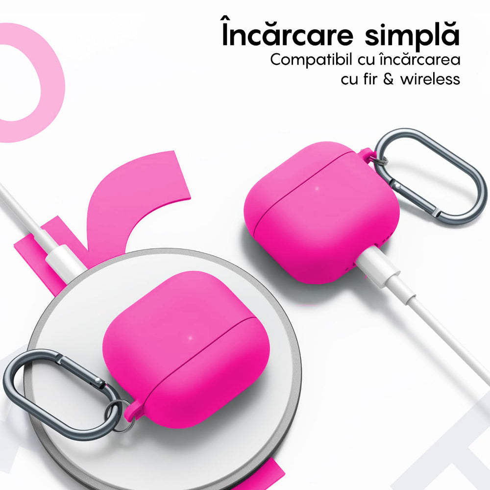 Husa Soft Silicone - AirPods 4 - Fuchsia