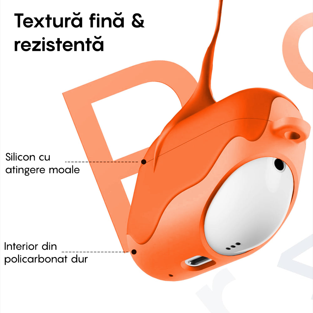Husa Soft Silicone - AirPods 4 - Portocaliu