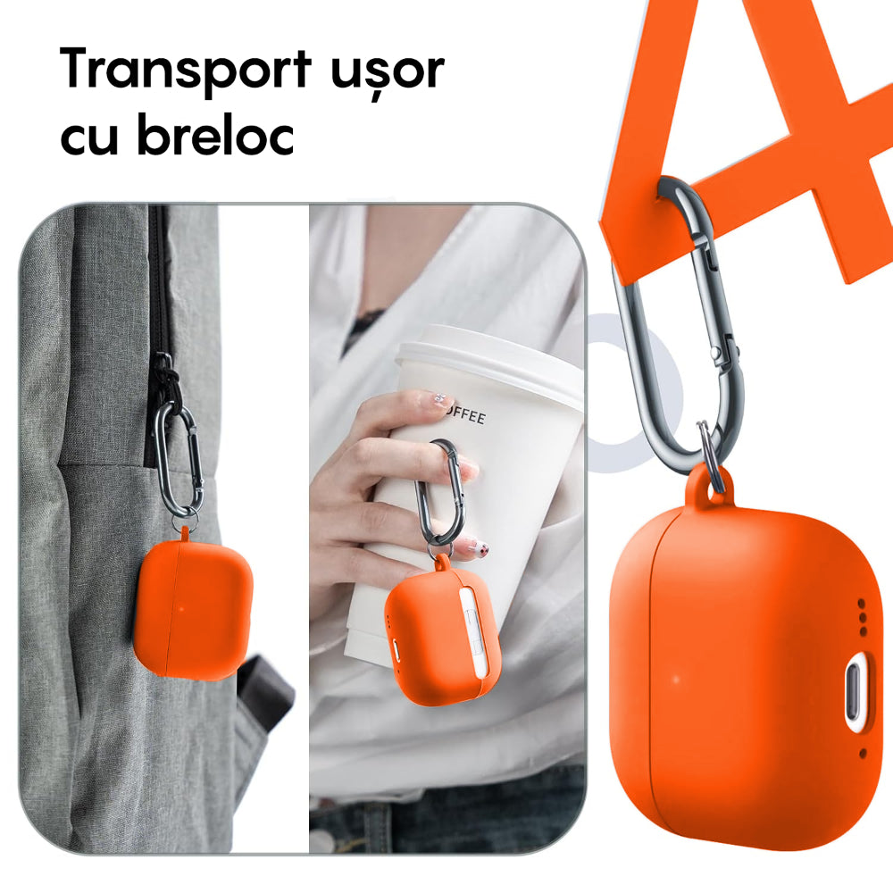 Husa Soft Silicone - AirPods 4 - Portocaliu