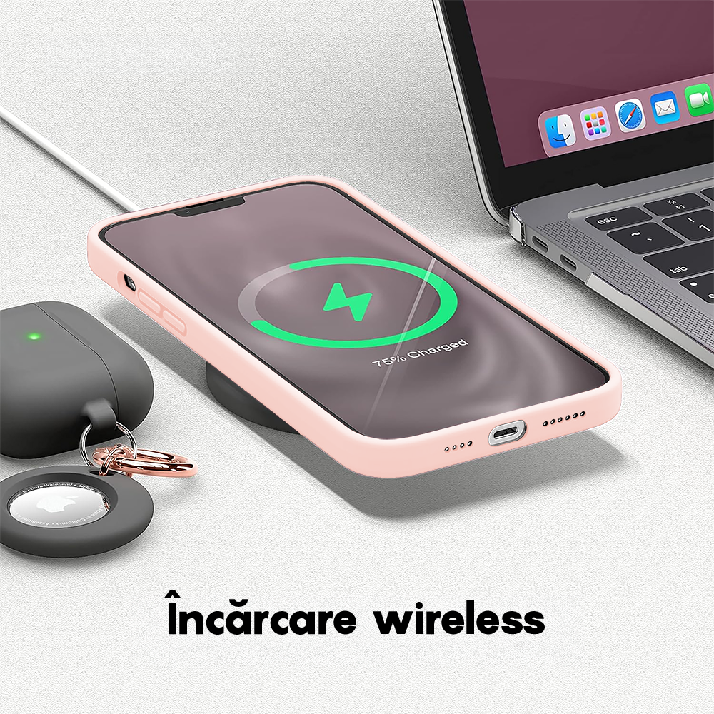 Husa Soft Silicone - iPhone 12/12 Pro - Pink Sand