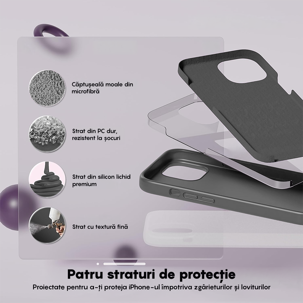 Husa Soft Silicone - iPhone 12 Mini - Dark Gray