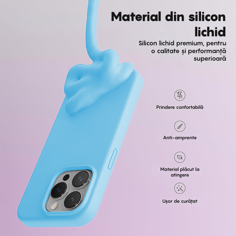 Husa Soft Silicone - iPhone 13 Pro - Cadet Blue