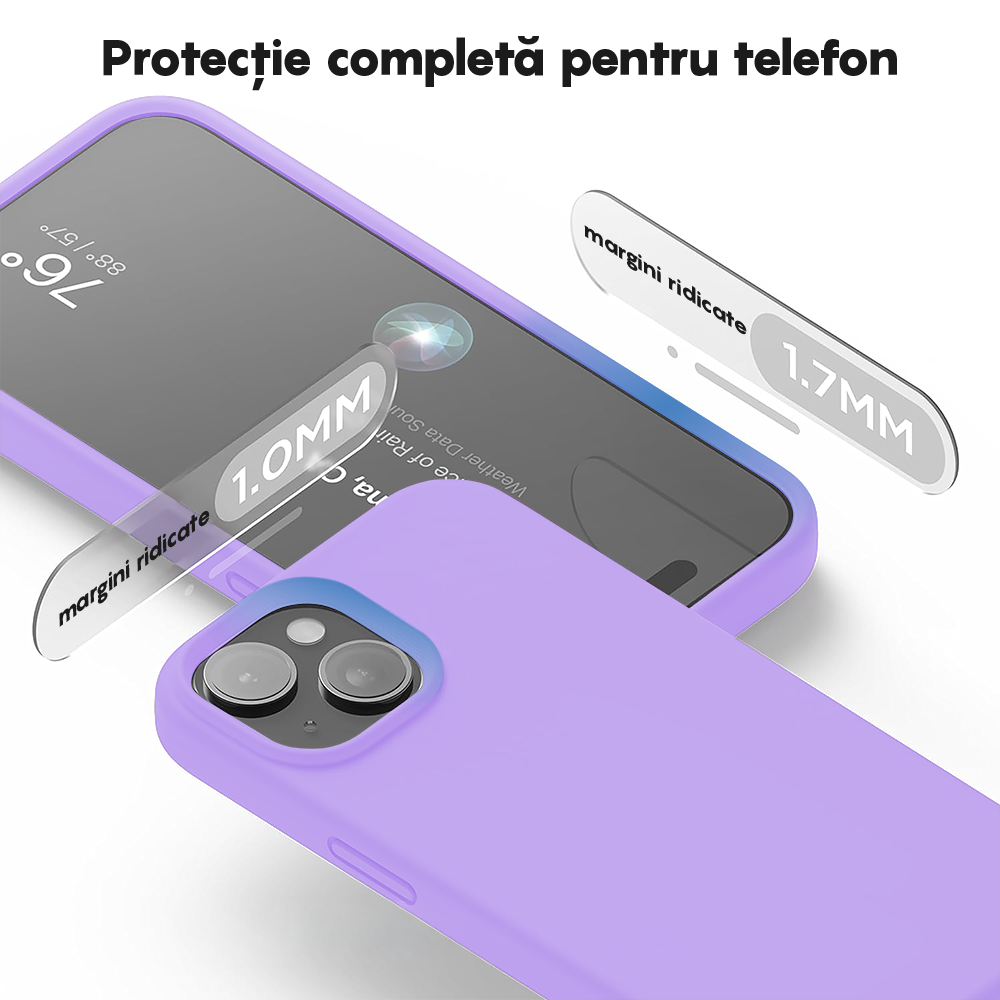 Husa Soft Silicone - iPhone 15 - Light Lilac
