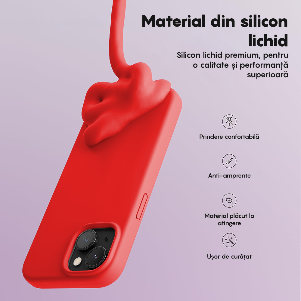 Husa Soft Silicone - iPhone 15 Plus - Rosu