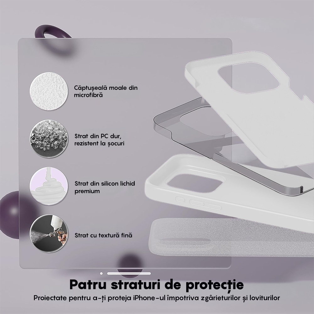 Husa Soft Silicone - iPhone 15 Pro Max - Alb