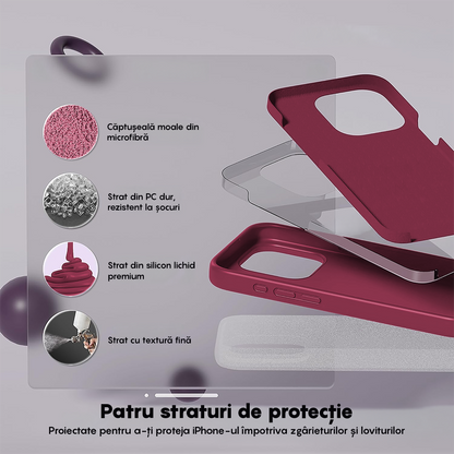 Husa Soft Silicone - iPhone 15 Pro Max - Burgundy