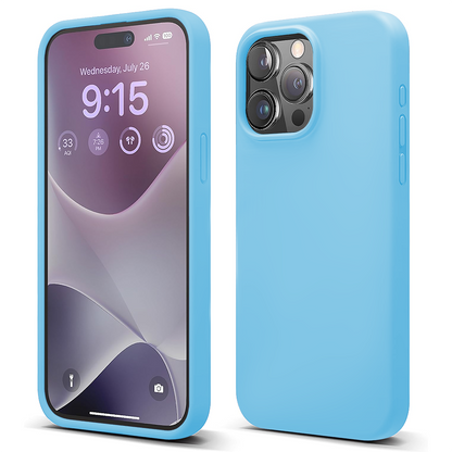 Husa Soft Silicone - iPhone 15 Pro - Cadet Blue