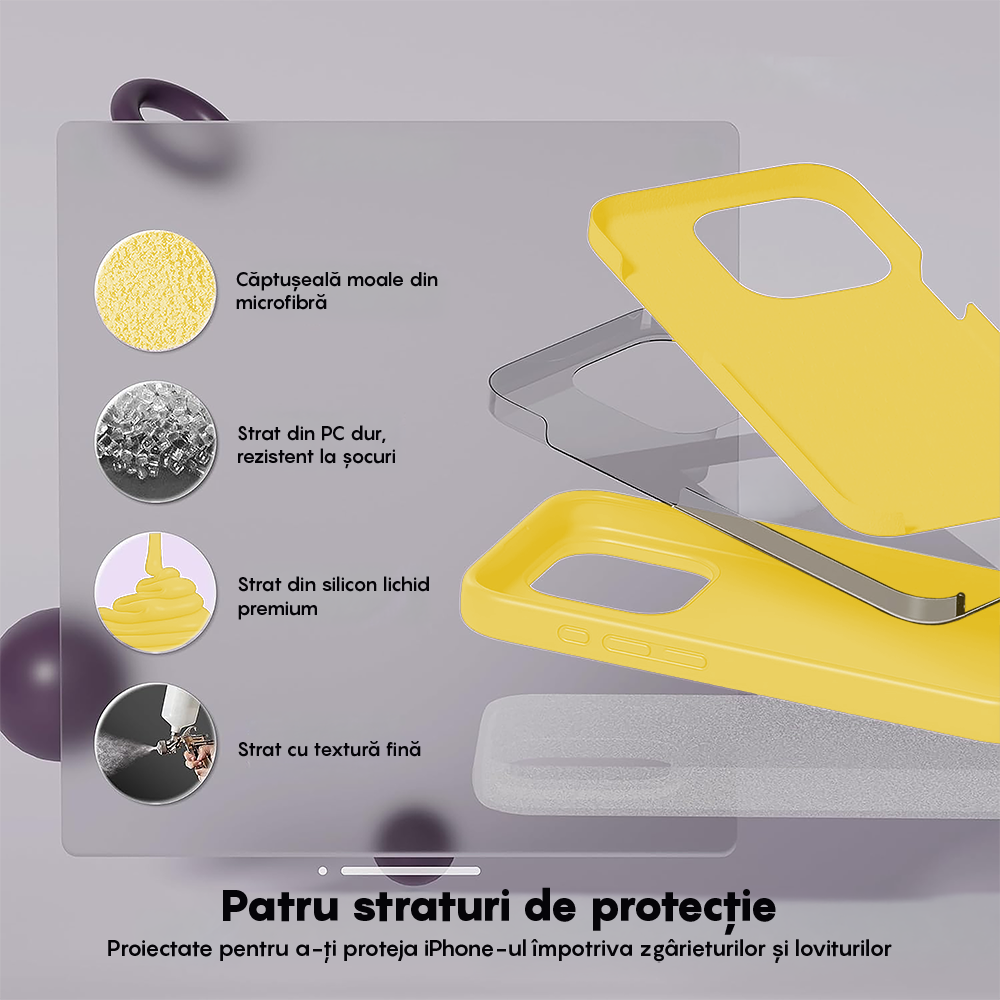 Husa Soft Silicone - iPhone 15 Pro - Galben