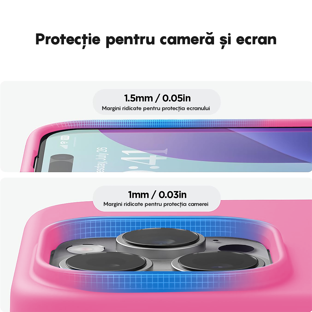Husa Soft Silicone - iPhone 15 Pro - Fuchsia