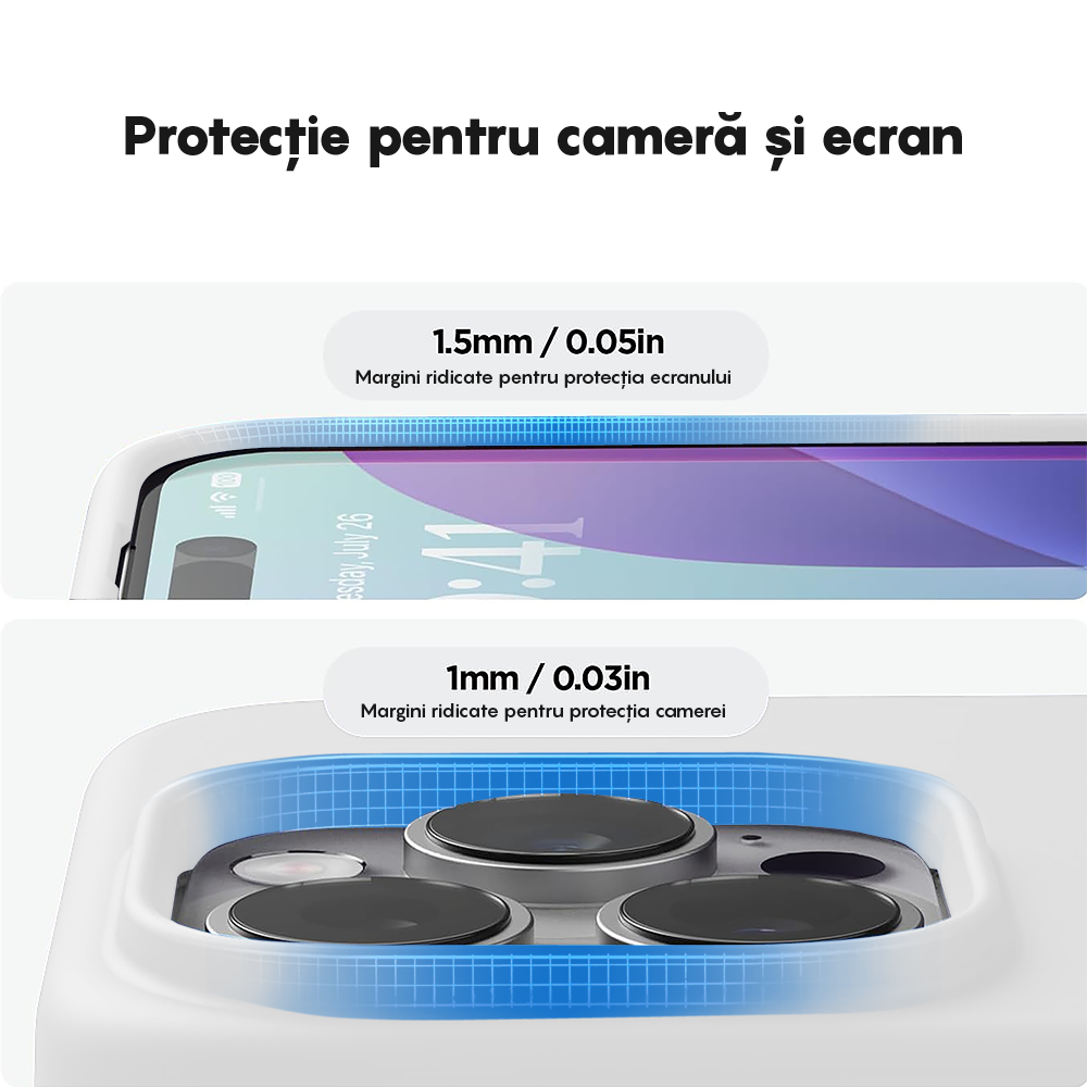 Husa Soft Silicone - iPhone 15 Pro - Alb