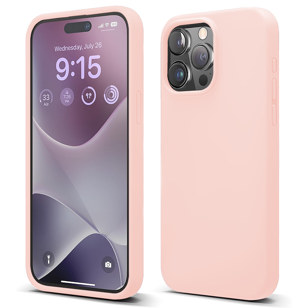 Husa Soft Silicone - iPhone 15 Pro - Pink Sand