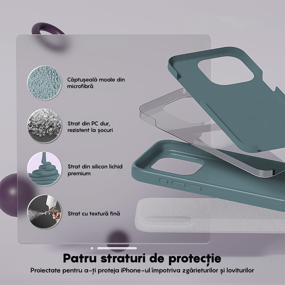 Husa Soft Silicone - iPhone 15 Pro - Midnight Blue