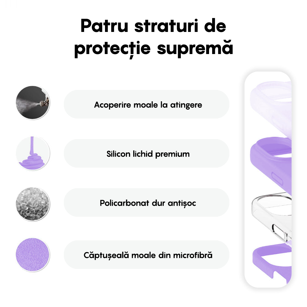 Husa Soft Silicone - iPhone 16 - Light Lilac