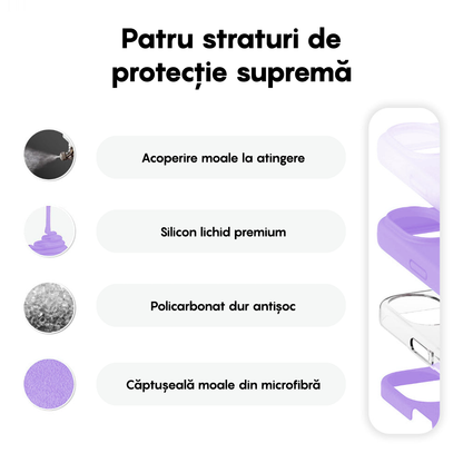 Husa Soft Silicone - iPhone 16 - Light Lilac
