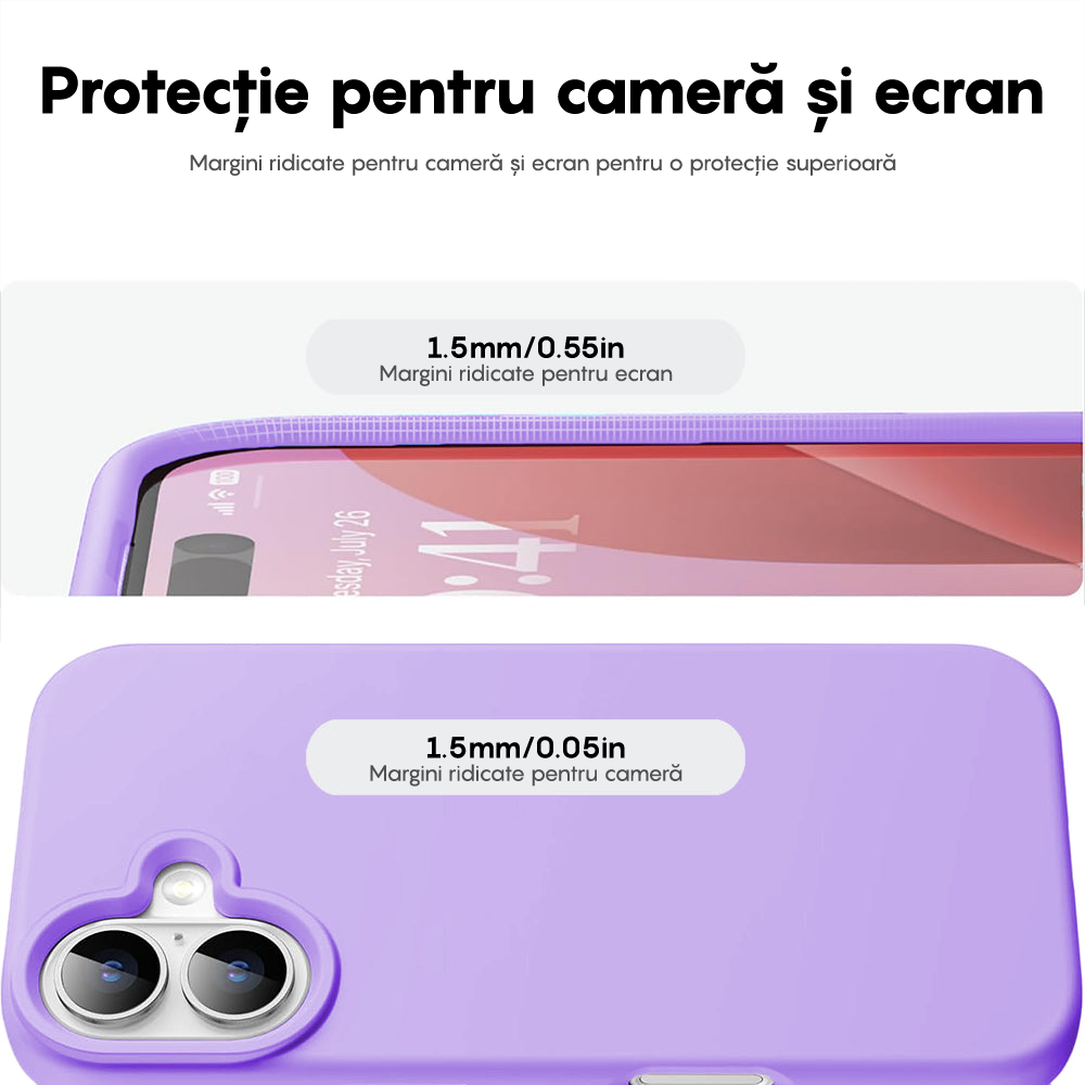 Husa Soft Silicone - iPhone 16 - Light Lilac