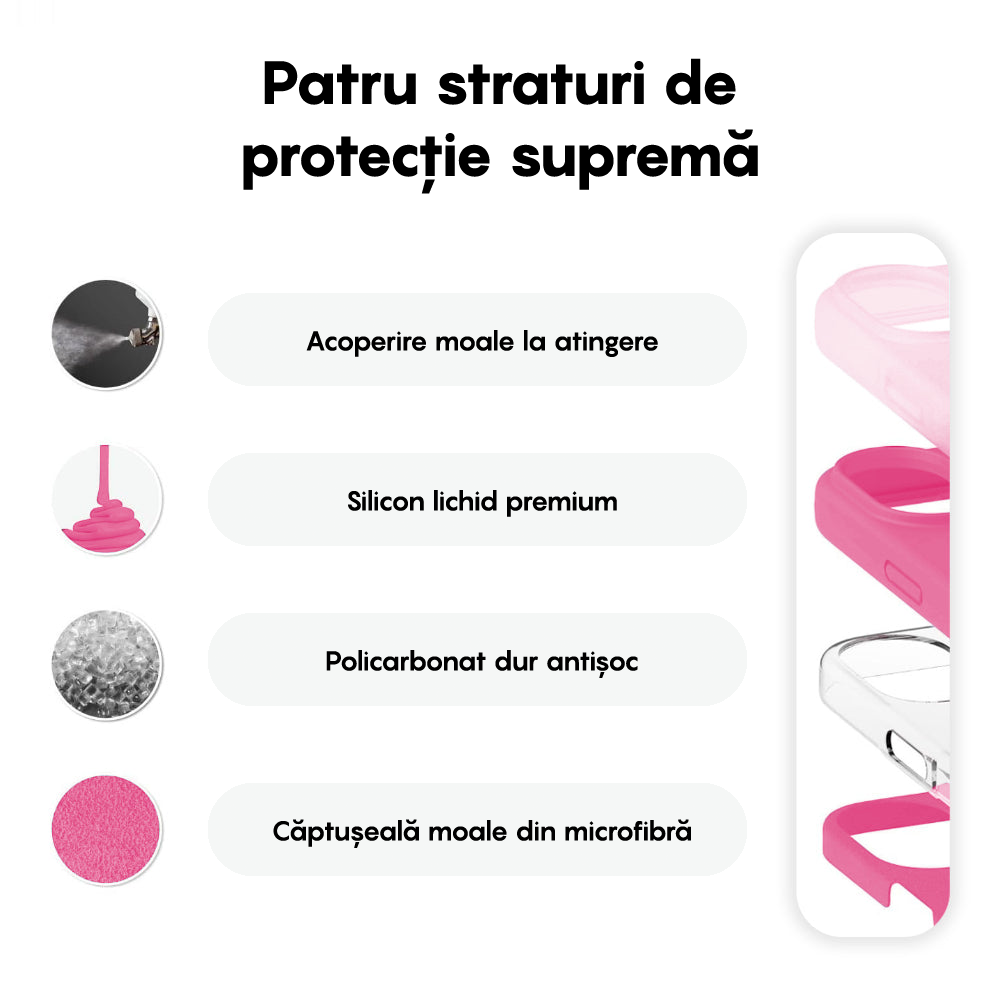 Husa Soft Silicone - iPhone 16 Plus - Fuchsia